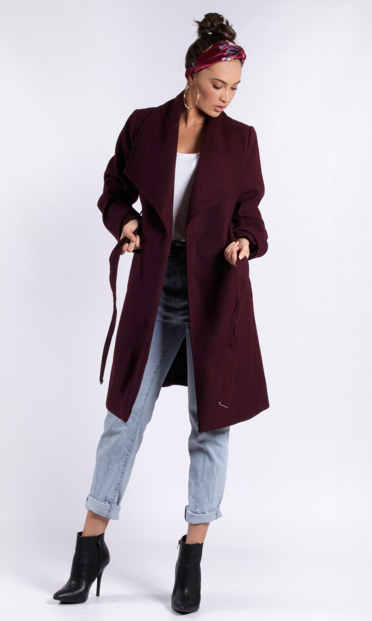 spicy sugar maroon longline jacket So Jealous Fashion & Accessories